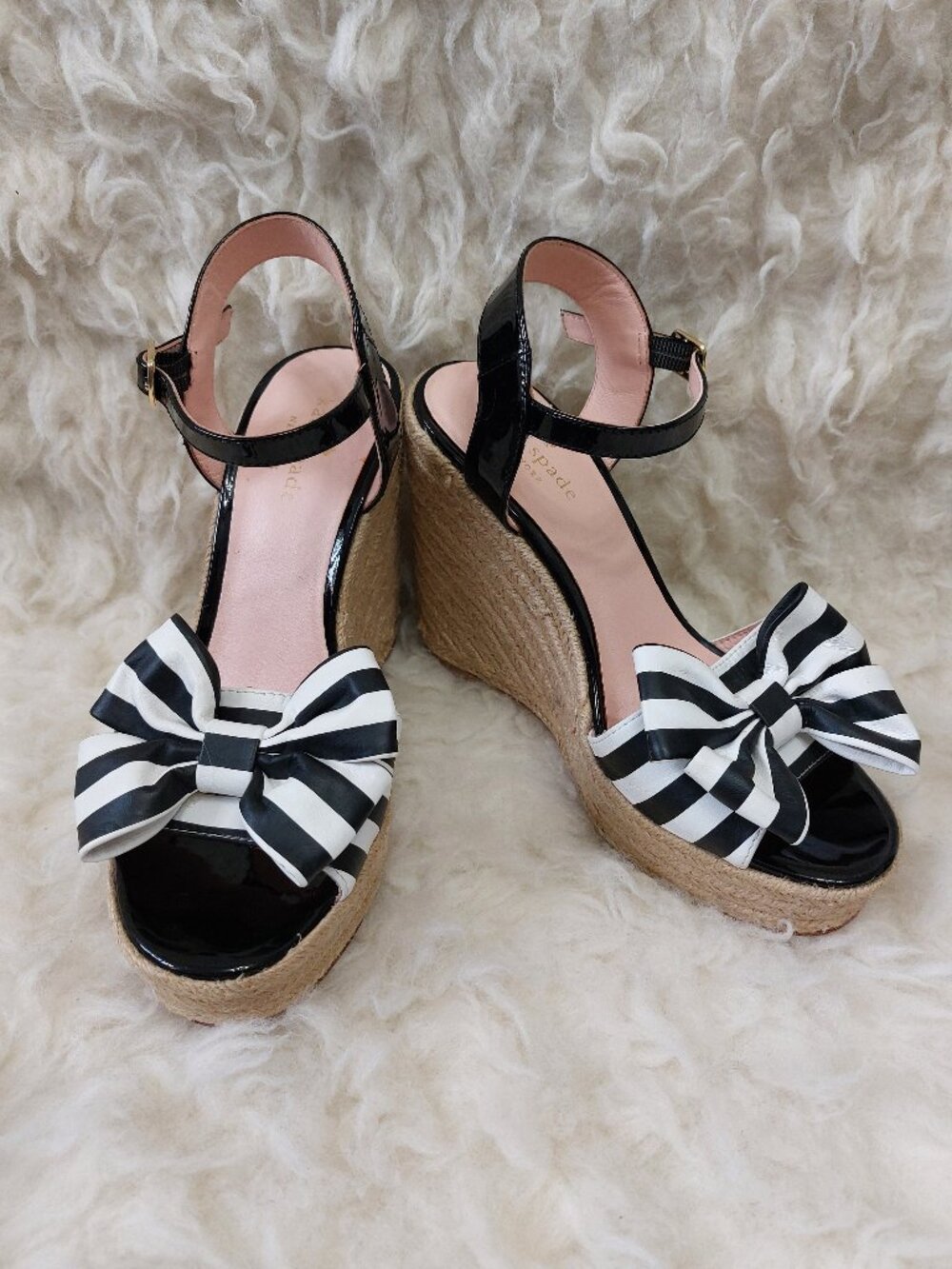 Kate Spade Darya Bow Wedge Espadrille Sandals US 7M